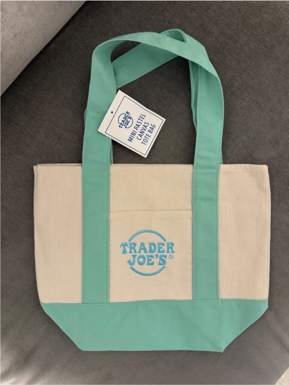 Trader Joe's | Tote | Trader Joe's Mini Tote | Light Green - Picture 6 of 6